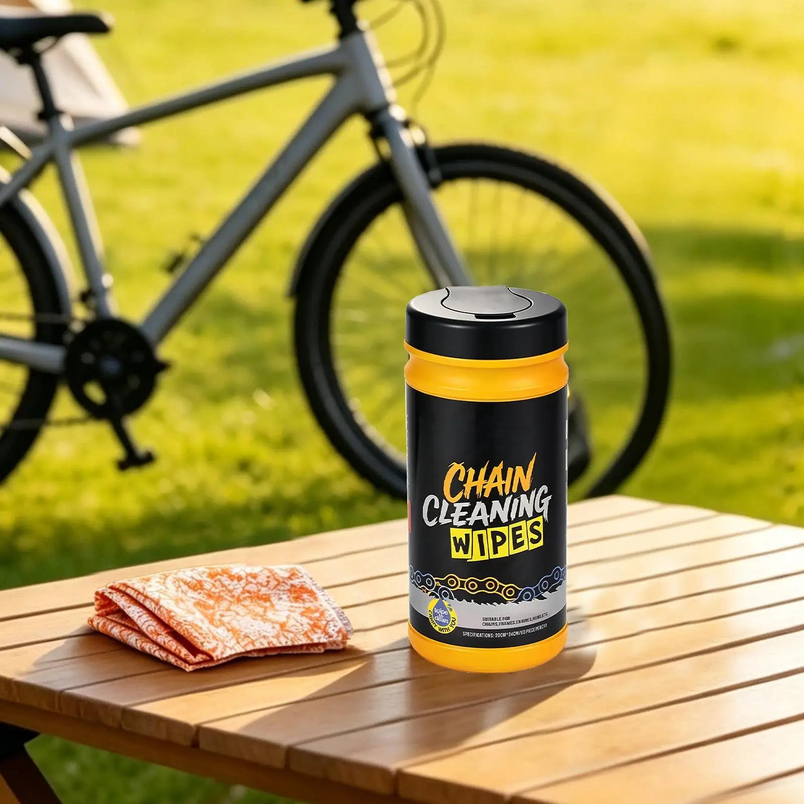 bicycle chain cleaning wipes highly effective oil and stain removal Gentle Grease Removal Chain Cleaning Tool for maintenance