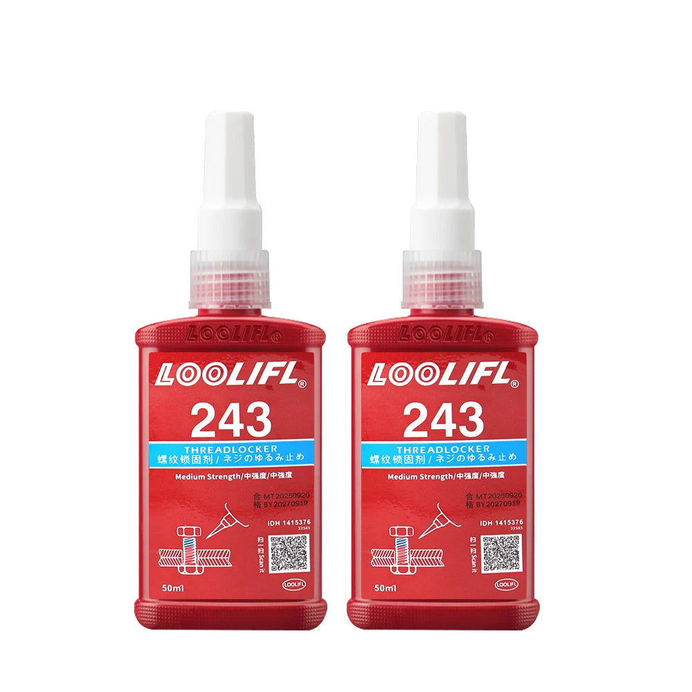 50ml High Strength Thread Locker Red Permanent Anaerobic Adhesive Anti-Vibration Anti-Rust Sealant for Metal Screw Bolt Fastener