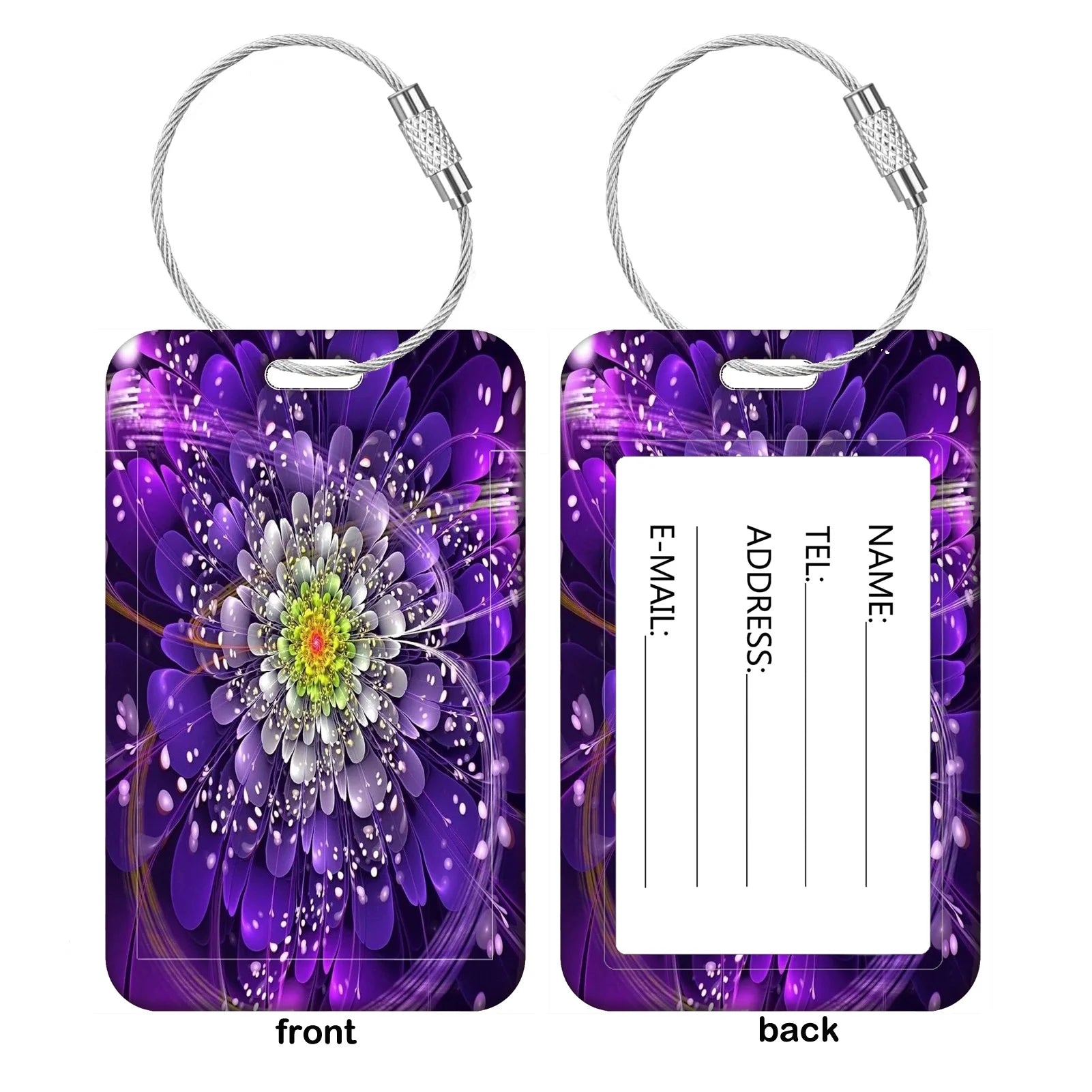 Interesting Plant Pattern Baggage Tag Women Suitcase Backpack Anti-Lost Listing ID Card Holder Fashion Luggage Accessories Gifts