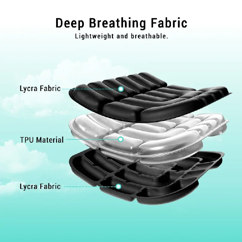 Adjustable Inflatable 3D Pressure Relief Air Cushion Ergonomic Seat Pad For Office Car Wheelchair Long Time Sitting Hip Support