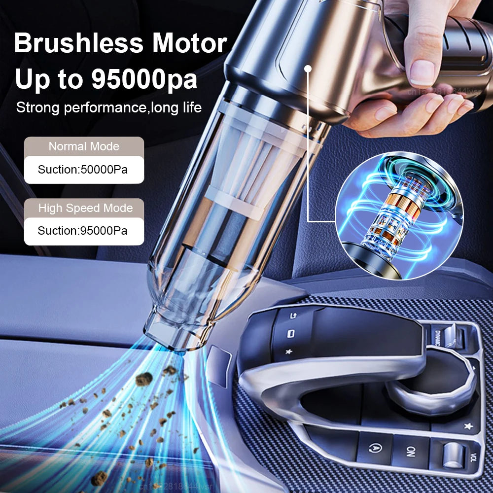 Car Vacuum Cleaner Wireless Portable Vacuum Cleaner 95000PA Powerful Handheld Vacuum Cleaner High Power Mini Blower for Car Home