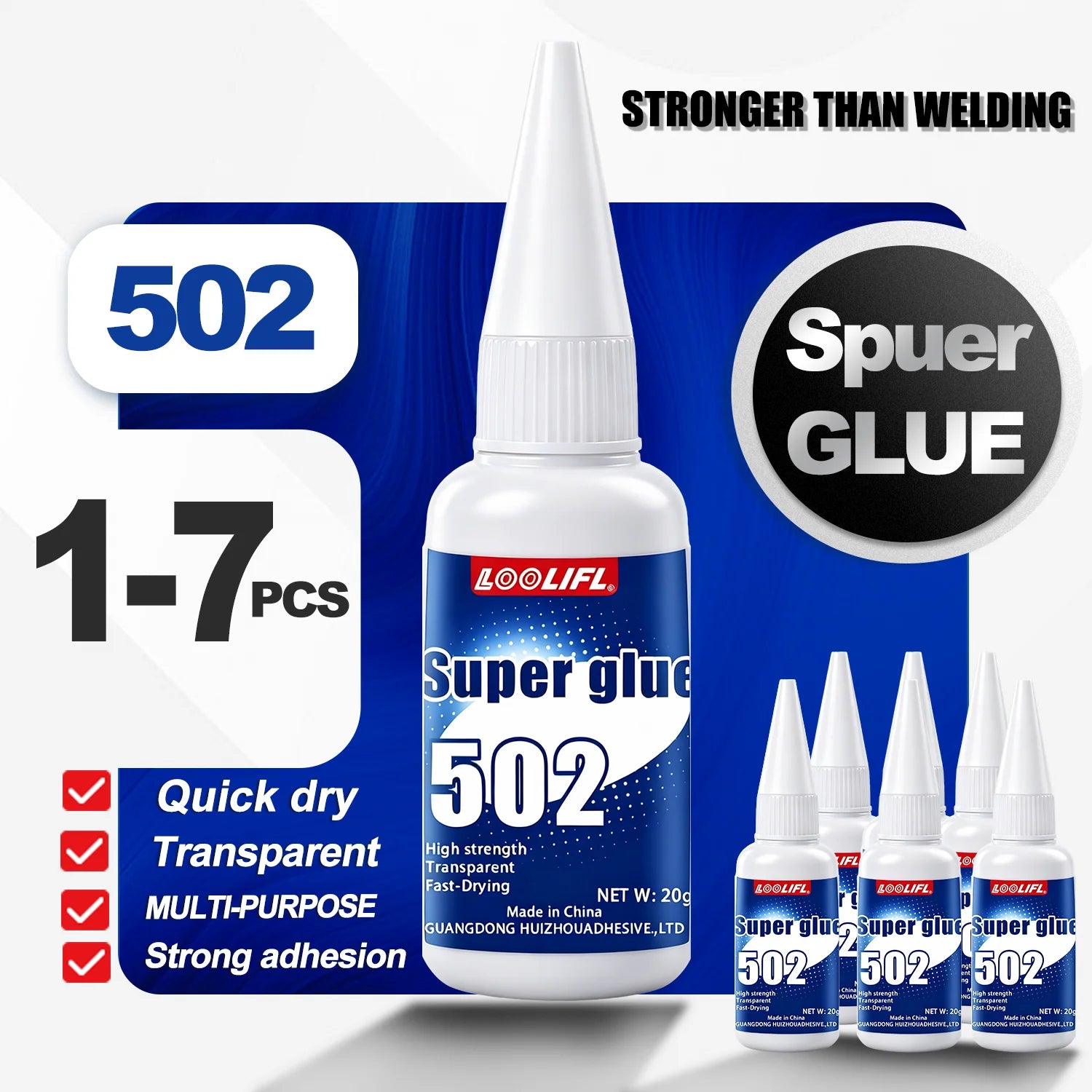 502 Super Glue Instant Extra Strong Bond Quick-Drying Adhesive Universal For Plastic Metal Ceramic Wood Glass Shoe Repair Tools