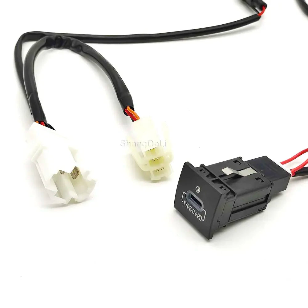 Car Charger PD Type C Quick Charge Phone Charging Adapter Button For VW Golf 6 Mk6 Jetta 5 MK5 EOS Scirocco 2006 - 2012