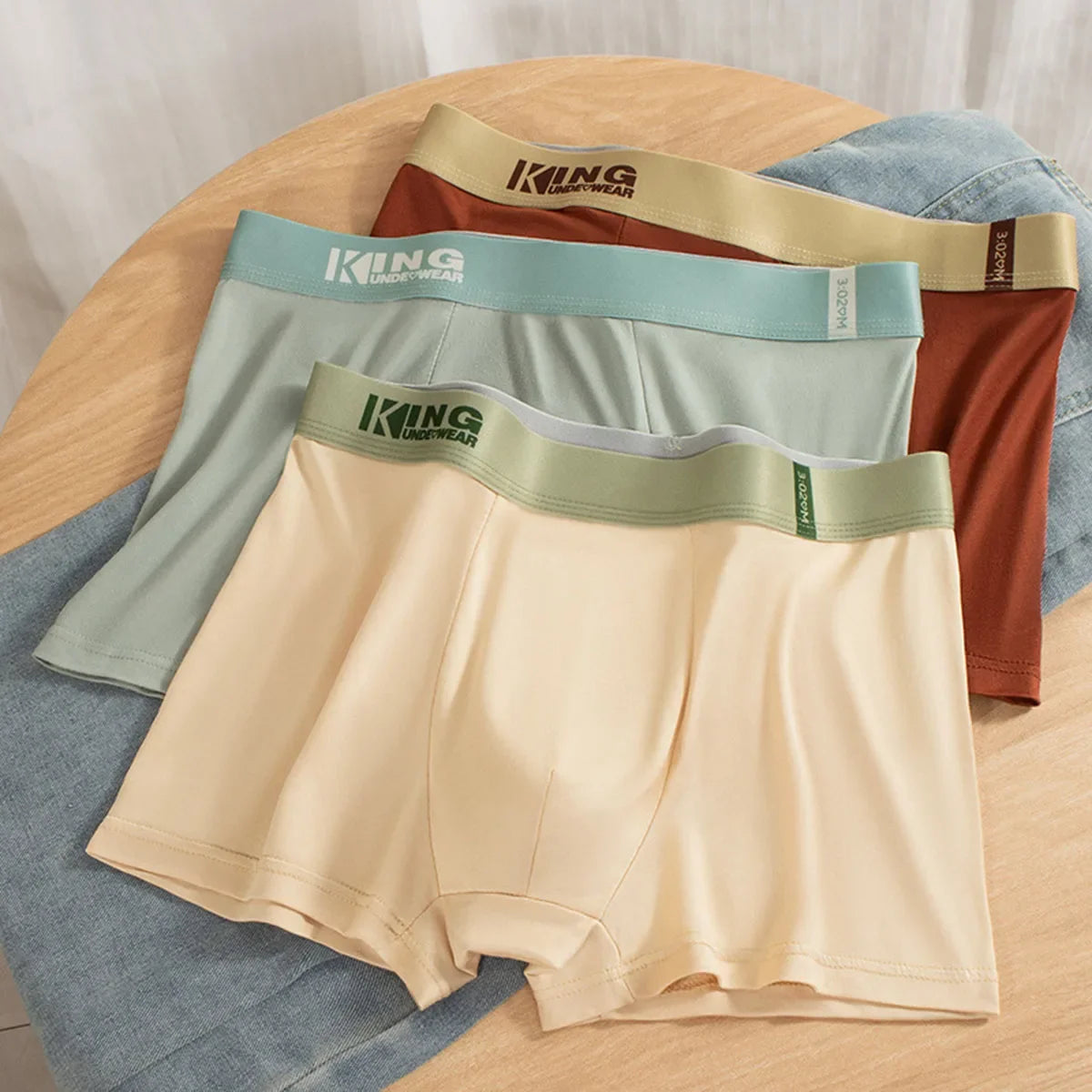 3Pcs Summer Thin Ice Silk Men Boxershorts Graphene Antibacterial Man Underwear Breathable Cool Men's Panties Boxershorts