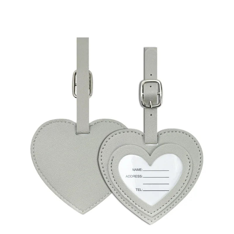 Luggage Tags Vacation Travel Accessories Creative PU Love Boarding Pass Thickened Leather Luggage Tag Check in Tag Id Name Tags