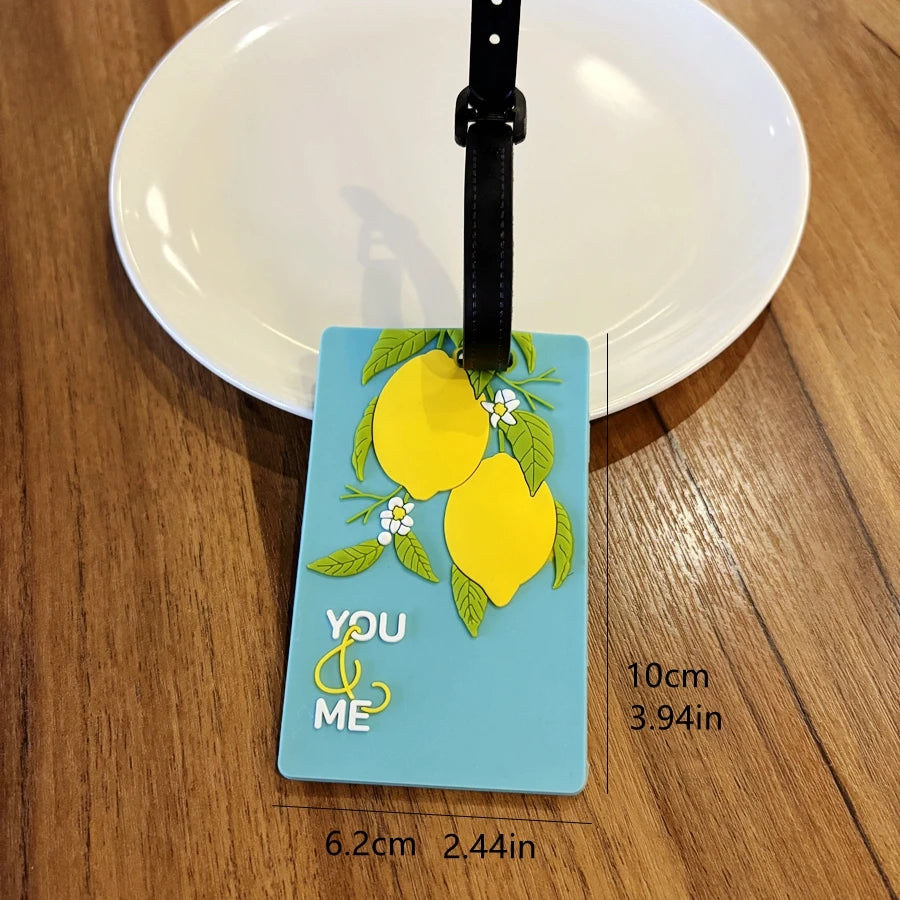 1pc Lemon Luggage Tag Travel Airport Check in Luggage Loss Prevention Identification Hang Tag Identification Tag Trolley Box Han