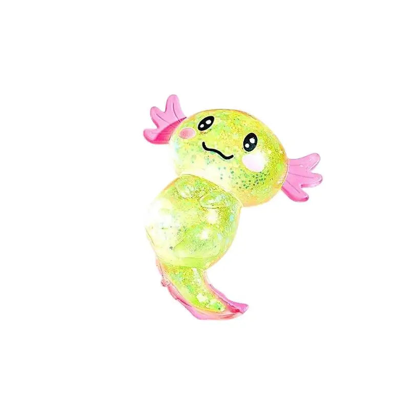 [J]Glitter Stress Relief Decompression Axolotl Toy Cute Malt Sugar Squeeze Fidget Toy For Adults Kids Adults Birthday Party Gift