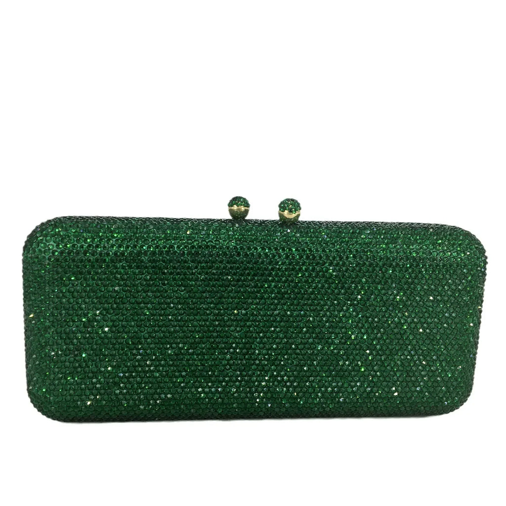 Boutique De FGG Women Brown Crystal Evening Bag Formal Party Dinner Rhinestone Handbags and Purses Bridal Diamond Clutch Purse