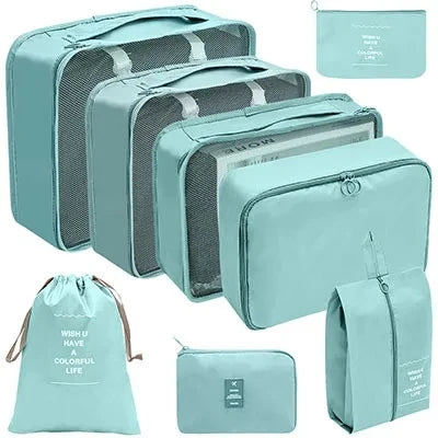 8Pcs/Set Travel Organizer Storage Bags Suitcase Packing Cubes Cases Travel accessories Wardrobe Luggage Clothes Shoe Pouch