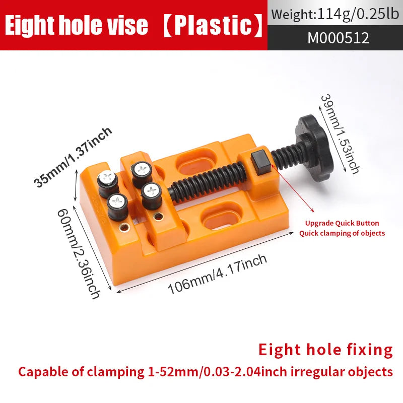 Mini Universal Flat Clamp with Parallel Table Pliers for Watch Repair, Sculpture Craftsmanship Jewelry Black/Orange