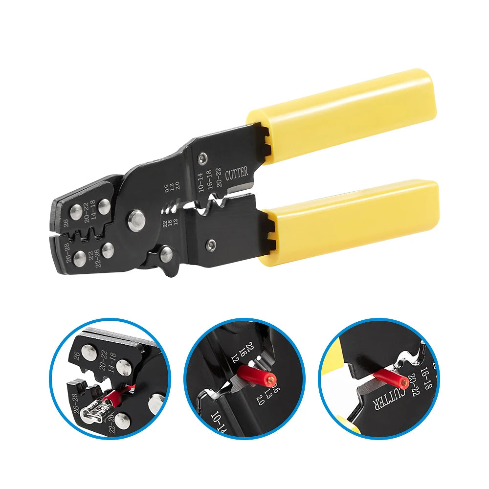 Multifunctional Crimping Pliers Wire Stripper Cutter Crimper 10-26AWG Crimping Tool Terminals Electrical Clamp Mini Tools