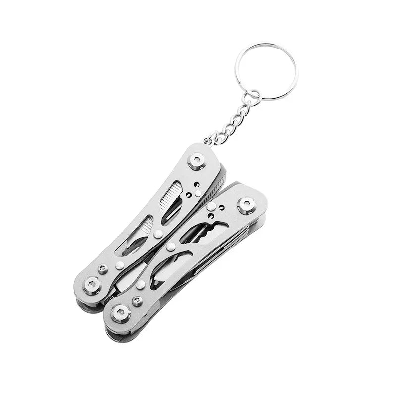 NEW Compact Stainless Steel Folding Multitool Pliers with Keychain Outdoor Camping Survival Tool for Hunting/Repair/Wire Cutting