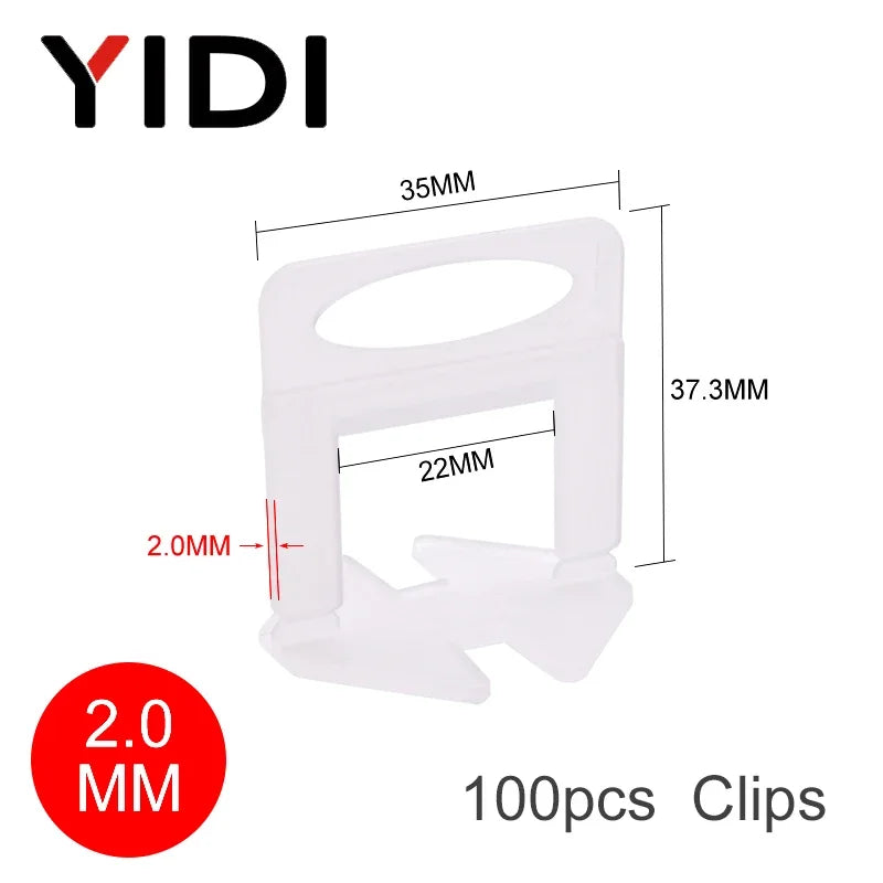 100pcs 1/1.5/2/2.5/3mm Ceramic Tiles Leveling Clips Tile Leveling System Wall Floor Tile Spacer Wedge Tiling Levler Tool Piler