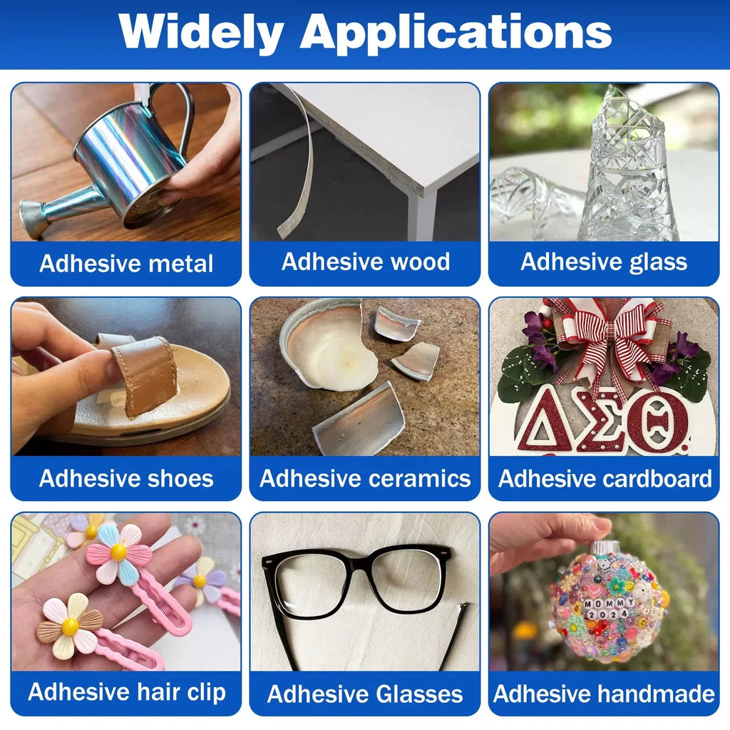 20g 502 Multi-Purpose Super Glue Instant Quick-drying Cyanoacrylate Waterproof Adhesive Leather Rubber Glass Wood Metal Strong Bond Liquid Glue Tool Includes precision dispenser 1-10pcs.