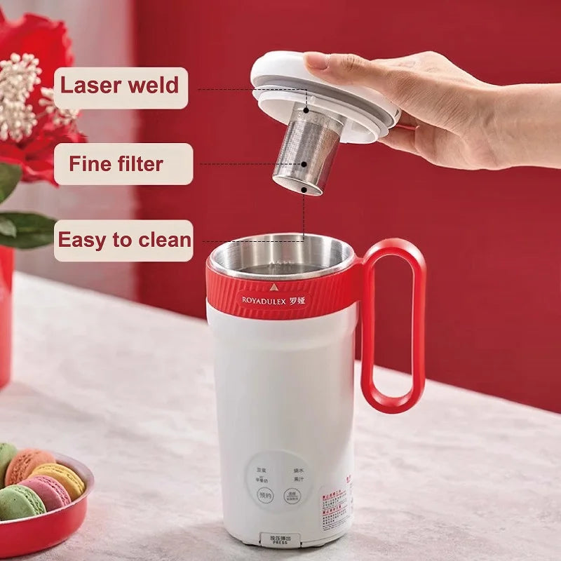 350ml Electric Soy Milk Machine Filter-free Wall Breaker Multifunction Soy Milk Cup Reservation Mixer Portable Mini Juice Cup