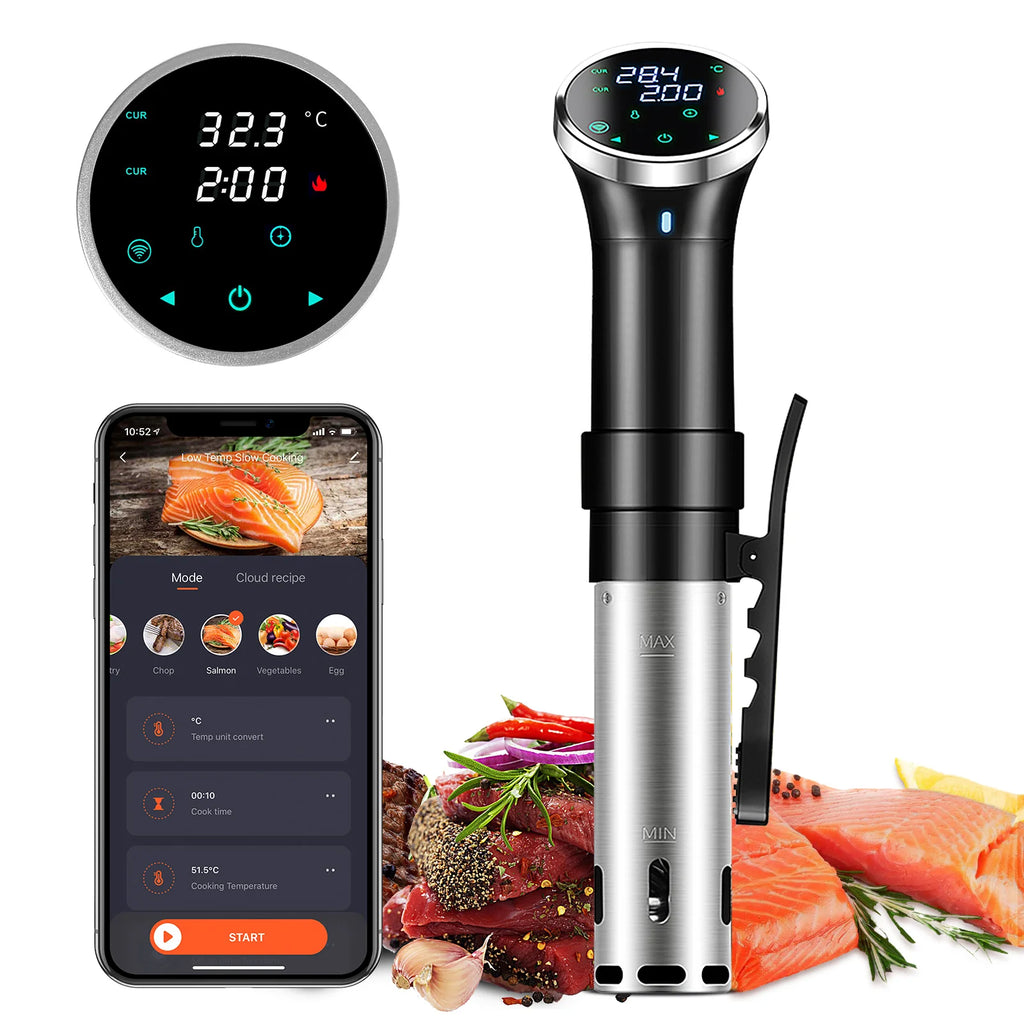 HoldPeak H4-S015 1100W Sous Vide Immersion Circulator ±0.1°C Precision Timer 360° Circulation Low Temp Slow Cooking Machine