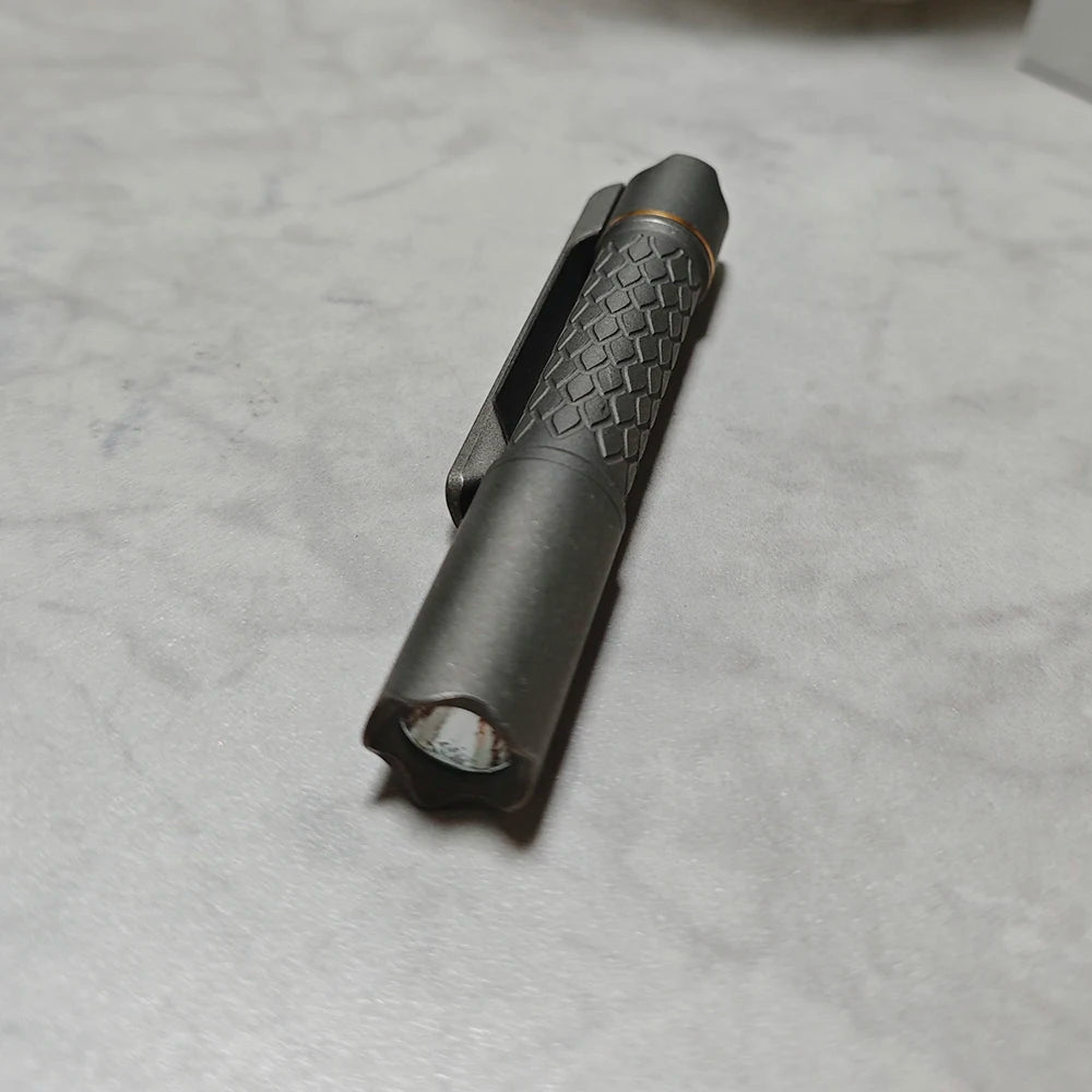 Loong -01 Titanium Stonewashed Mini EDC Flashlight AAA/10440 Battery(Battery Not Included)