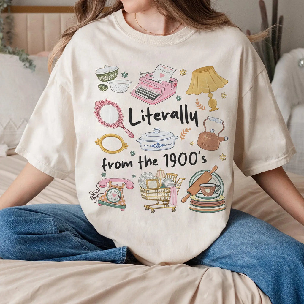 Plus Size Summer Women's Vintage Literally From The 1900s T-Shirt Cotton Breathable Stylish Versatile Street Style Oversized