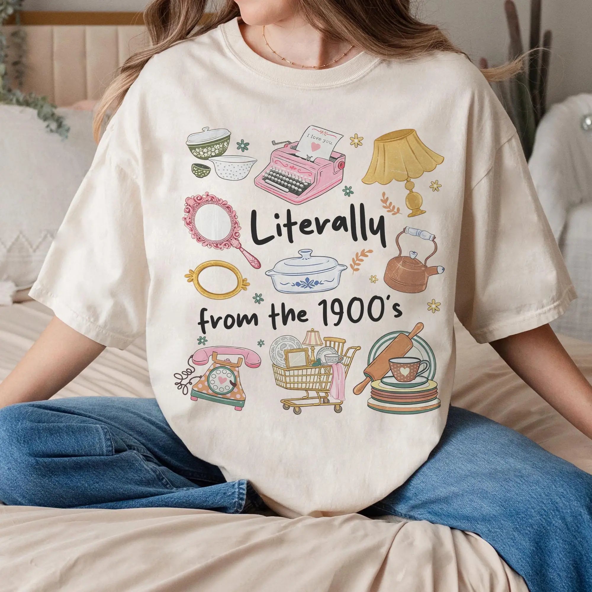 Plus Size Summer Women's Vintage Literally From The 1900s T-Shirt Cotton Breathable Stylish Versatile Street Style Oversized