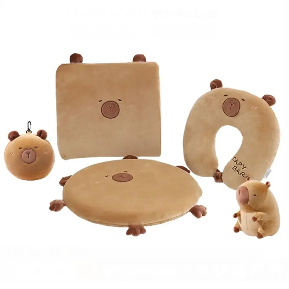 Cartoon U-Shaped Pillow Capybara Neck Pillow Car U-Shaped Neck Support Multifunctional Cervical Pillow