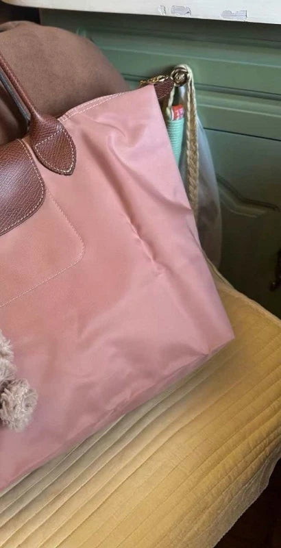 2026 Lightweight Foldable Nylon Shoulder Bag Ladies Water Resistant Shopping Tote Bag Large Handbag for Travel Daily Office