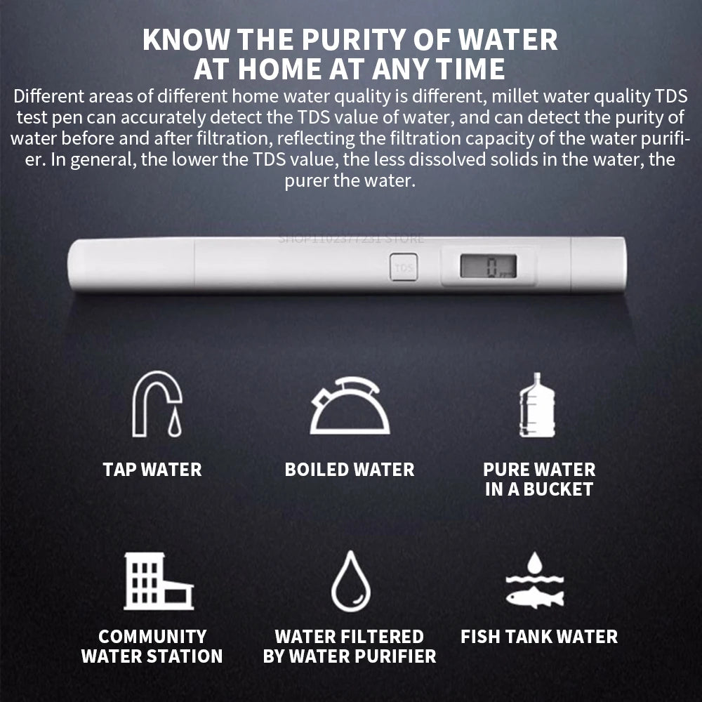 Original Xiaomi MiJia Mi TDS Meter Tester Portable Detection Water 1pcs 2pcs option Purity Quality Test TDS-3 Tester Home