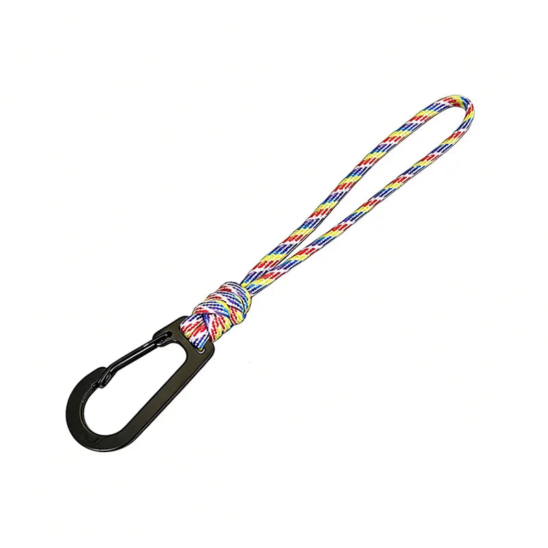 Braided Paracord Keychain Lanyard Outdoor Camping Backpack Quick Release Carabiner Hook Anti-Lost  Wrist Lanyard Hiking EDC Tool