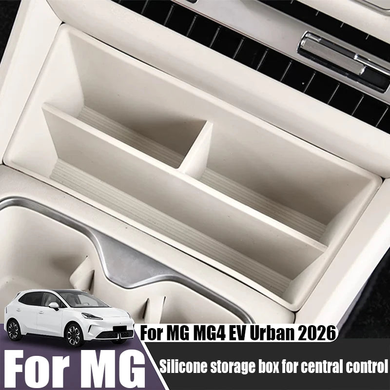 For MG MG4 EV Urban 2026 modified center console front storage box silicone compartment storage box car storage accessories