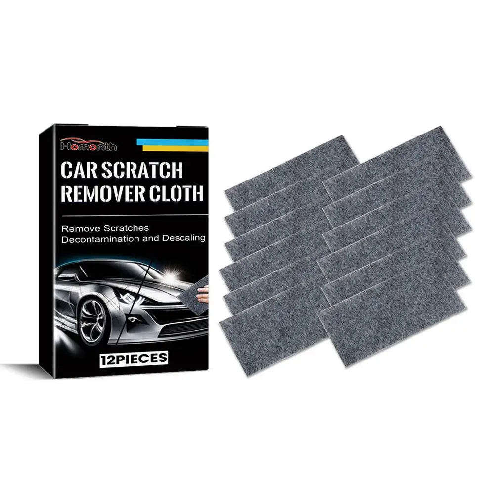 12Pcs Car Scratch Wiping Cloth Nano Flash Fabric Car Scratches Water Stain Cleaning Scratch Care Car Maintenance