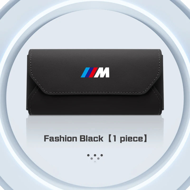 For BMW M M3 M5 E36 E39 E46 E60 E70 E90 E91 E92 F10 F40 G01 G70 Leather Car Visor Glasses Case Sunglasses Box Eyeglasses Storage