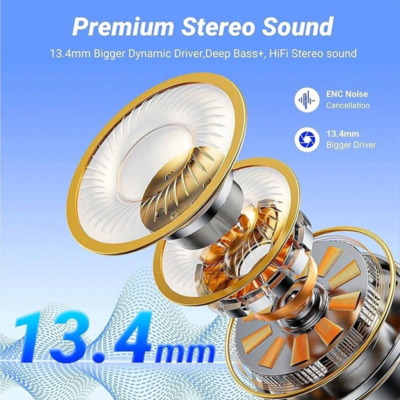 B53-Bluetooth 5.4 Wireless Earphones Small Earbuds Sleeping Sport Invisible Headphones Bass Sound Quality Headset