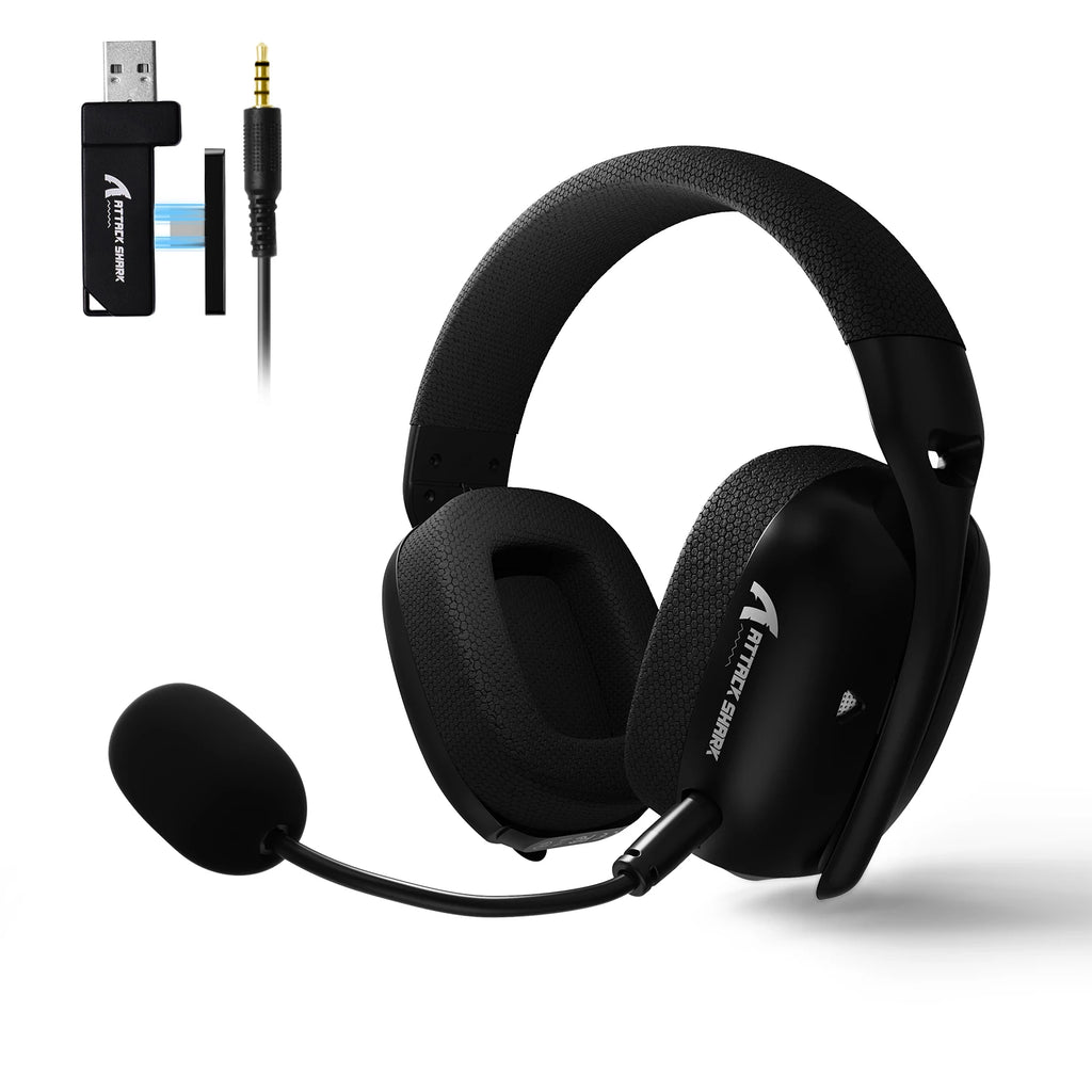 Attack Shark L80 PRO 3-in-1 Gaming Headset 2.4G Bluetooth 5.3 3.5mm Wired 40mm Hi-Fi 20ms Ultra Low Latency Headphones