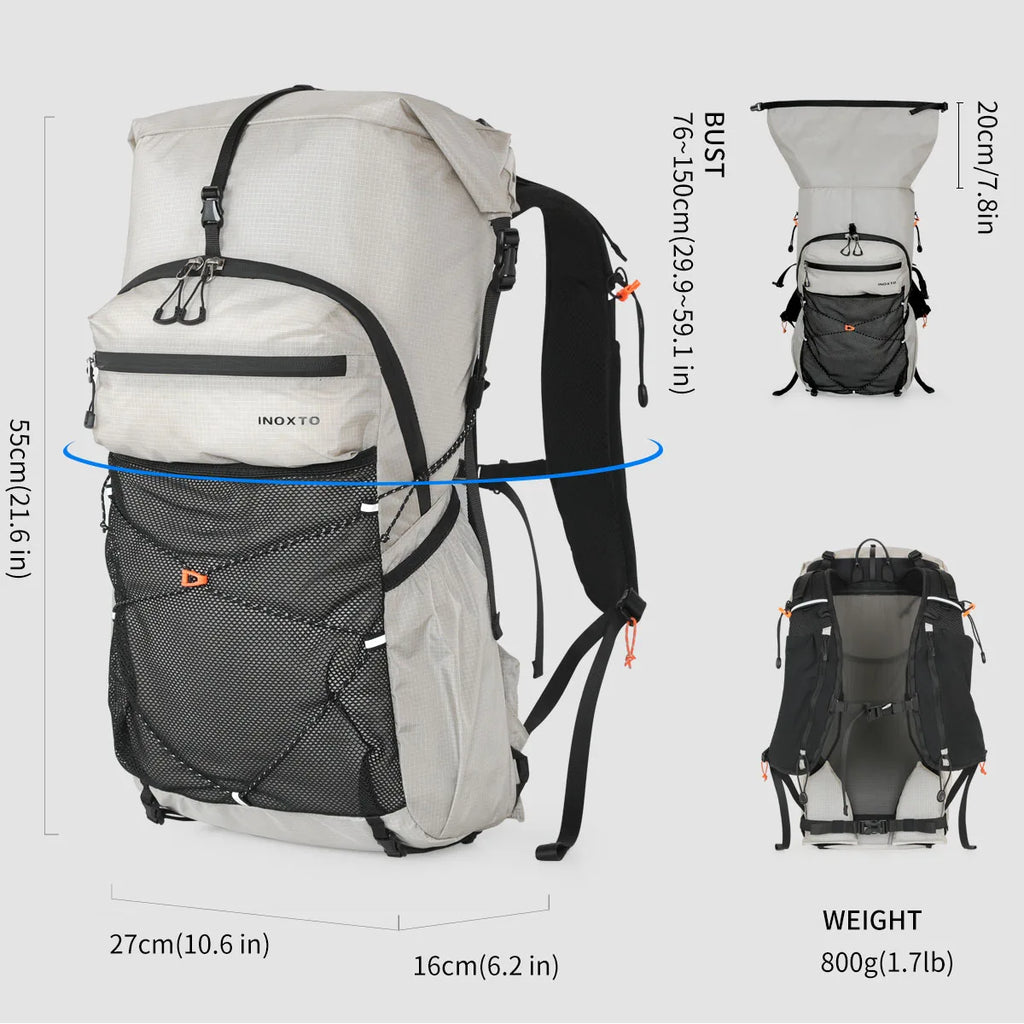 Hiking Backpack for Men and Women, 30L Waterproof Camping Backpack with Rain Cover, Lightweight Outdoor Sport Travel Daypack Ruc