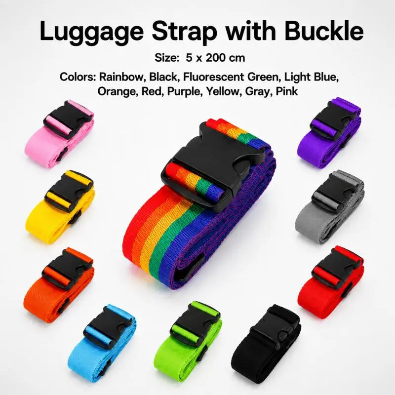 1 pcs nylon Luggage Strap Adjustable Travel Suitcase Buckles Strap Baggage Belt Travel Accessorises Suitcase Packing Seat Belt