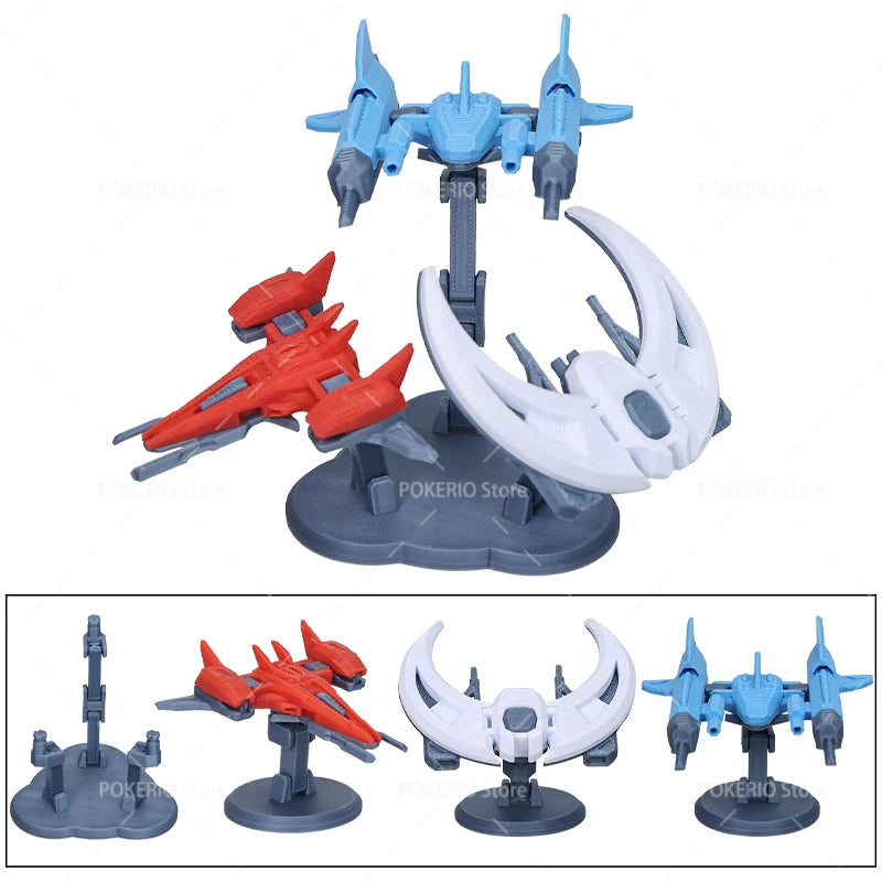 Mini War Machine Mecha Fighter Jet Series 3D Printed Starship Attack Helicopter Flutter Drone Movable Joints Assemble Models Toy