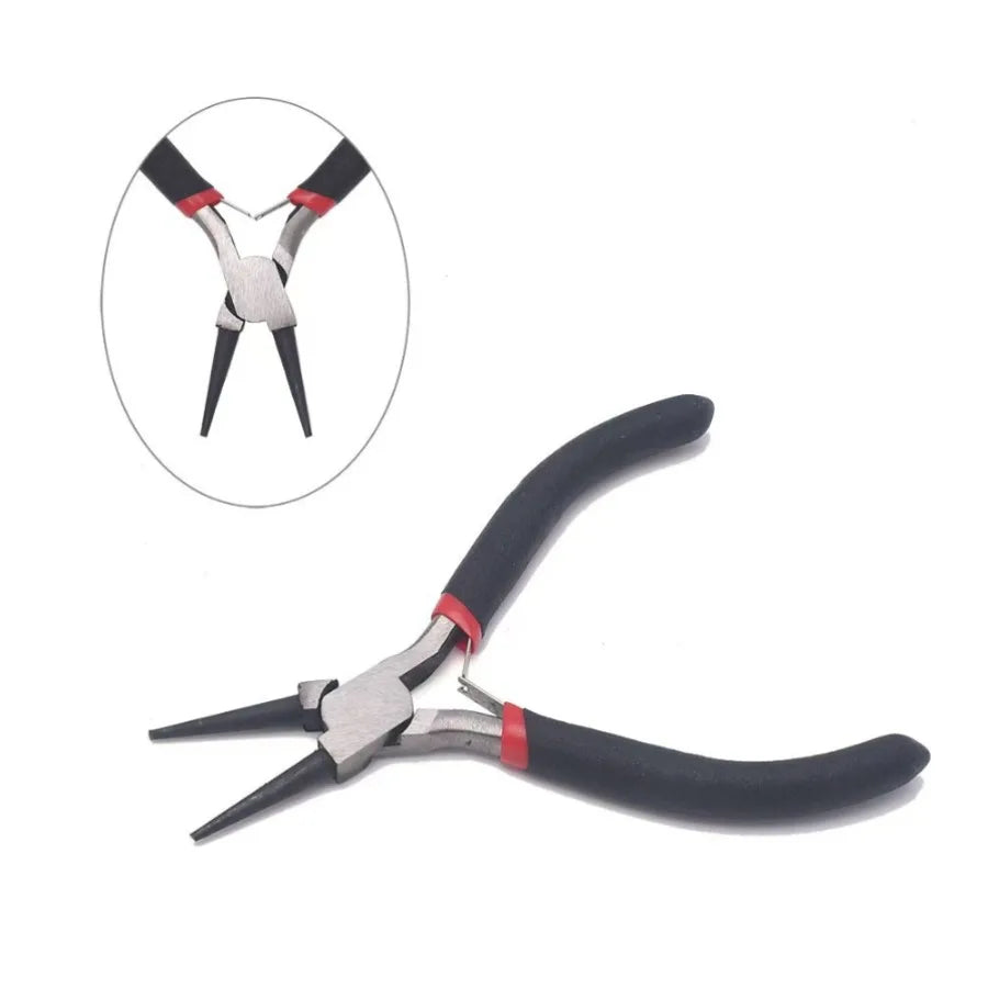 4.5 Inch Mini Small Pliers with Teeth and Pointed Nose Pliers Handmade Small Flat Mouth Pliers Jewelry Pliers Extended Toothless