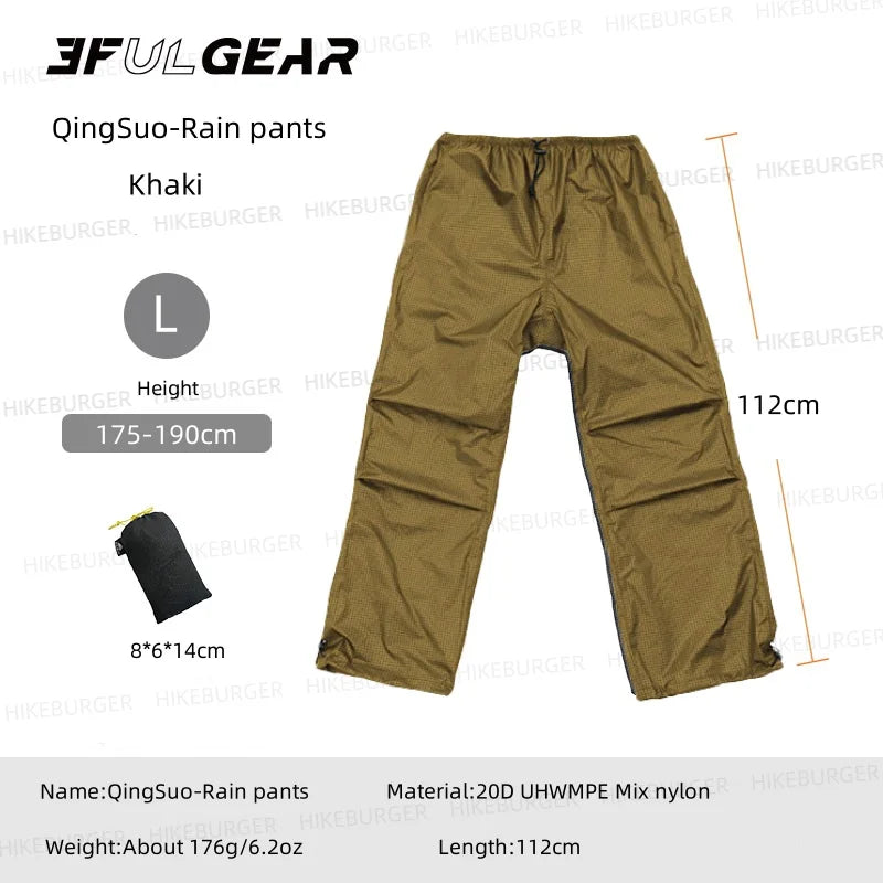 3F UL GEAR Qingsuo Rain Jacket Outdoor Ultralight Rain Zip Poncho Hiking Sleeve Rain Coats Waterproof Traveling Mountaineering