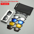 TR90 Polarized Anti Light Glasses Women Men 6 in 1 Sets Magnet Sunshade Clip On Eyeglasses UV400 High Quality Anti-Glare