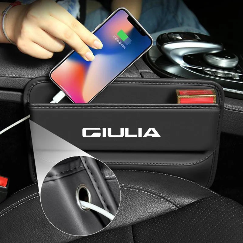 Car Front Seat Slit Catcher Side Seat Gap Filler Organizer Special Seat Crevice Storage Box for Alfa Romeo GIULIETTA MITO GIULIA