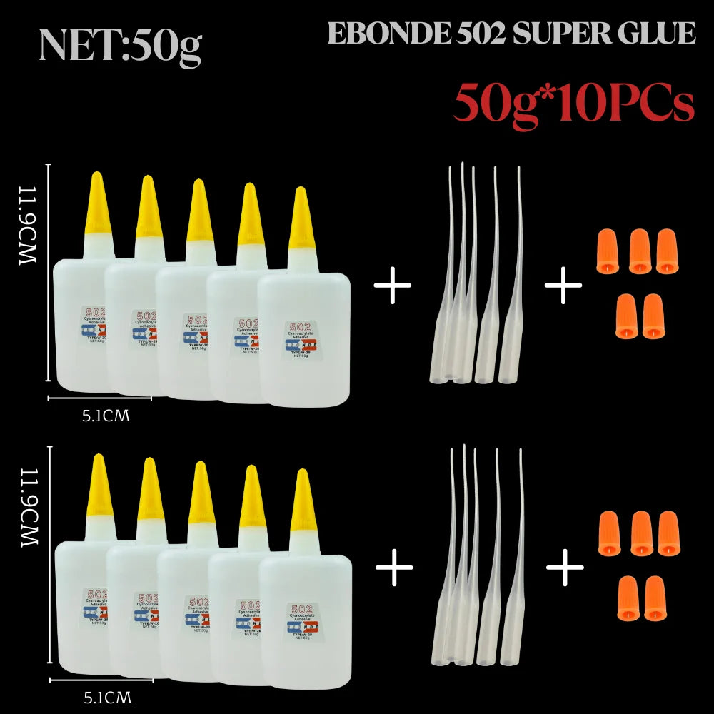 1/3/10PCs 502 Super Glue Instant Quick-Drying Cyanoacrylate Adhesive for Leather Rubber Wood Metal Strong Bond Liquid Glue
