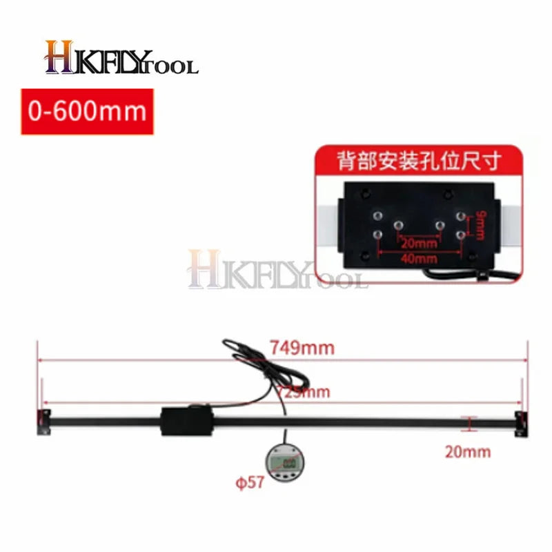 0-150/200/300/400/500mm 0.01 mm DRO Magnetic Remote Digital Readout Digital Linear Scale External Display Measuring Tool