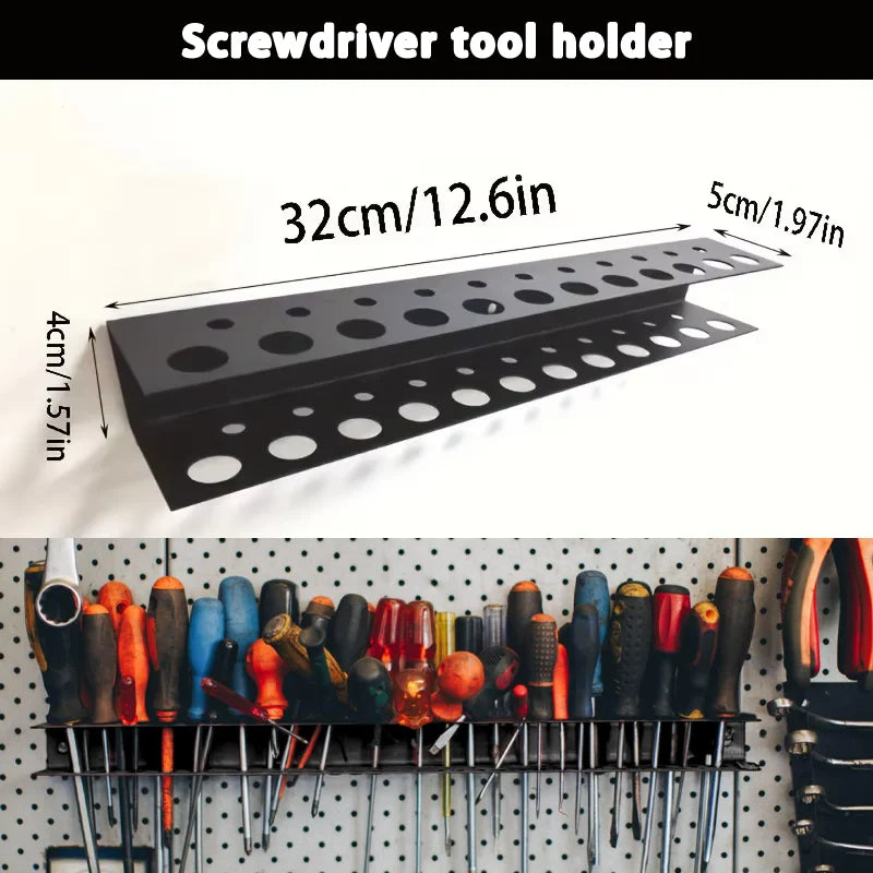 Screw Organizer Wall Mount 23-hole Screwdriver Storage Rack Manual Tools Holder Hammer Rack Pliers Hardware Tool Organizer