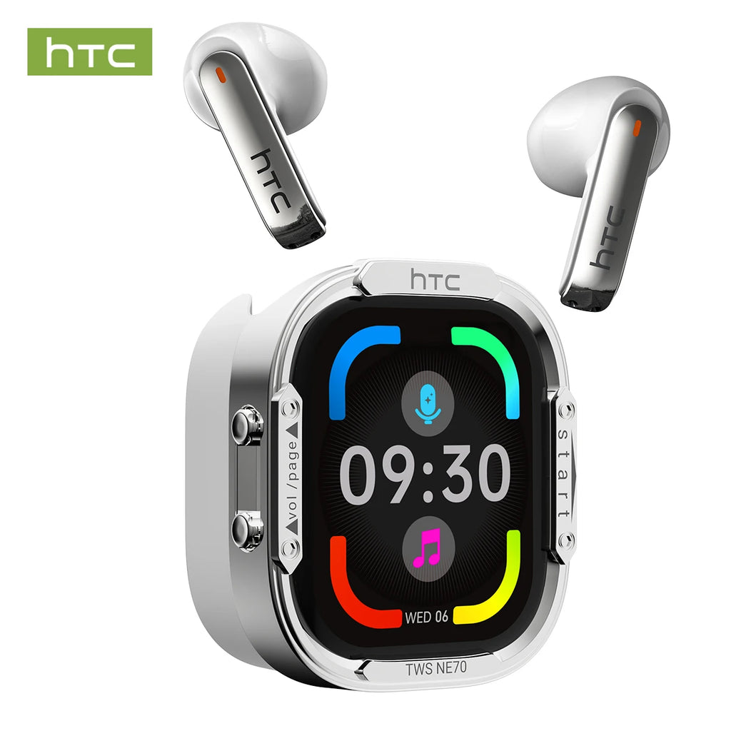 HTC NE70 Bluetooth Headphones Smart Touchscreen Wireless Earphones AI Translator Earbuds Gaming Headset HD Bass Stereo Sound