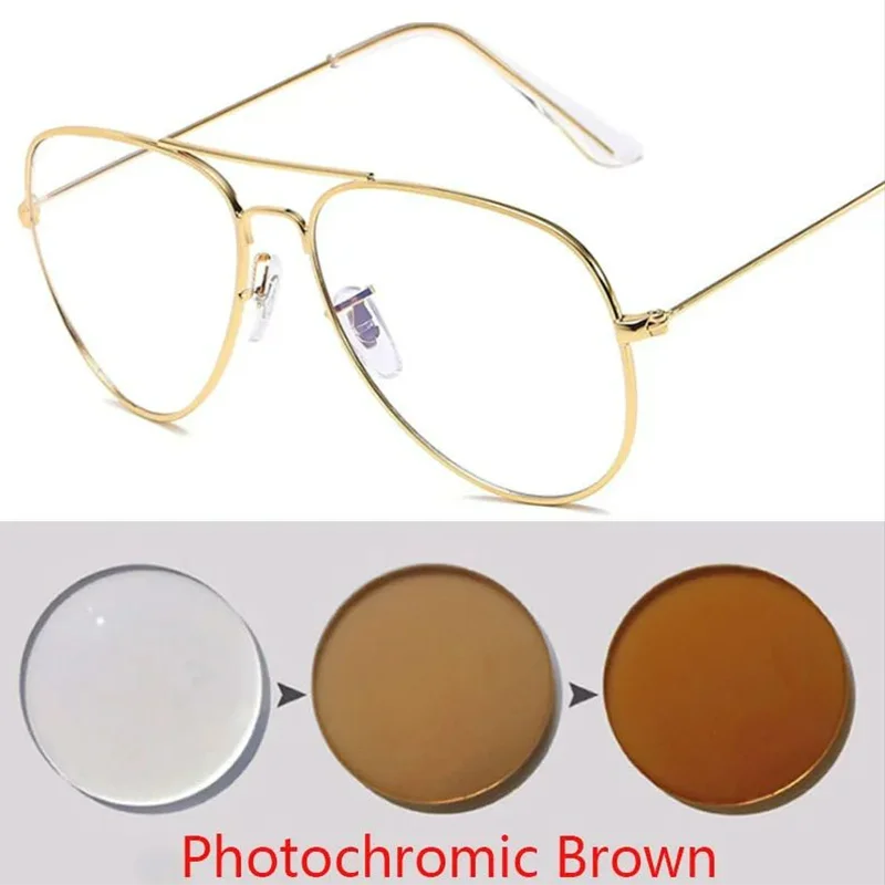 Metal Pilot Sunglasses Women/Men Classic Polarized Prescription Glasses 0 -0.5 -0.75 -1.0 -1.25 -2.0 -2.5 -3.0 -4.0