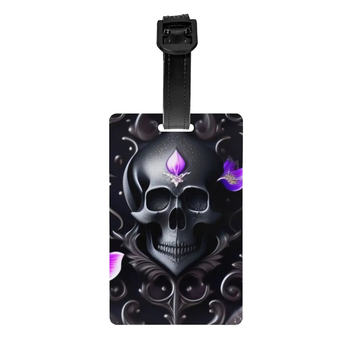 Custom Evil Hands Skull Luggage Tag Privacy Protection Halloween Gothic Skeleton Baggage Tags Travel Bag Labels Suitcase