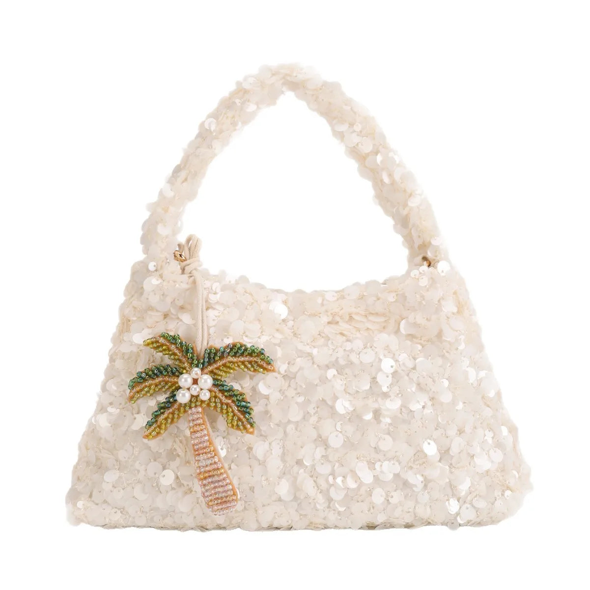 New bead handbag women's fashion high-end sequins dinner bag shoulder messenger bag bag coconut tree