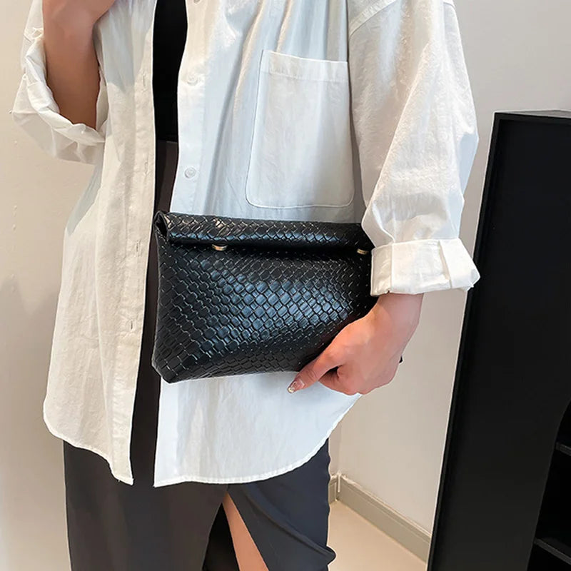 Elegant Multifunctional Women Clutch Bag Large Capacity Woven Pattern Evening Phone Pocket Coin Purse Luxury Long Wallet