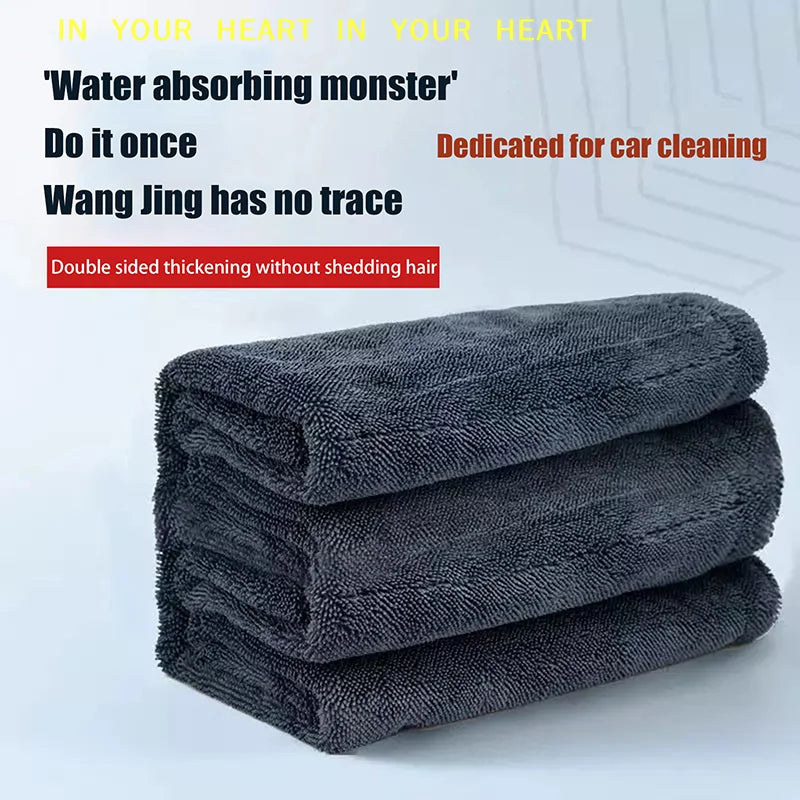 【X】Car Wash Towel Microfiber Single/Double-Sided Ultra Absorbent Car Wash Cloth Cleaning Drying Towel Washing Car Cleaning Tool