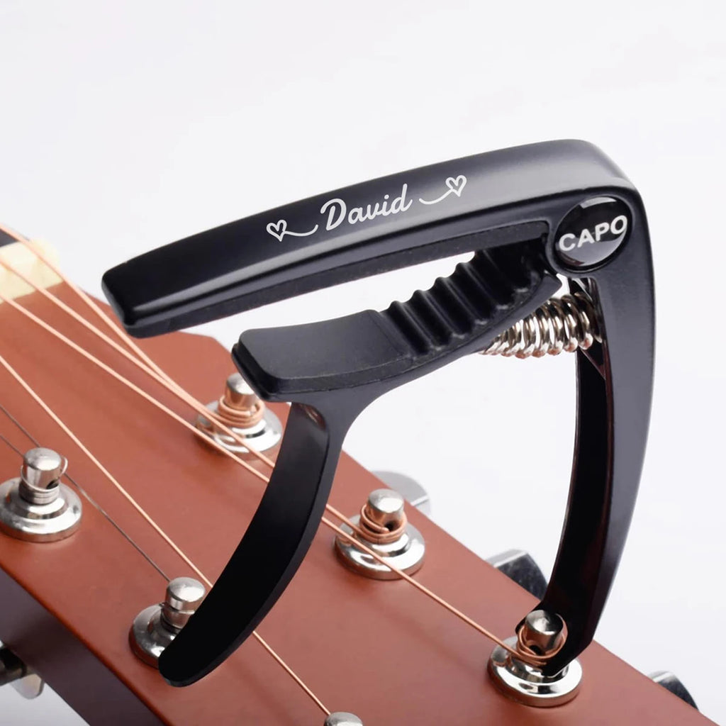 Custom Engraving Name Guitar Capo, Personalized Capo For Electric Guitar, Customized Engraved Capo