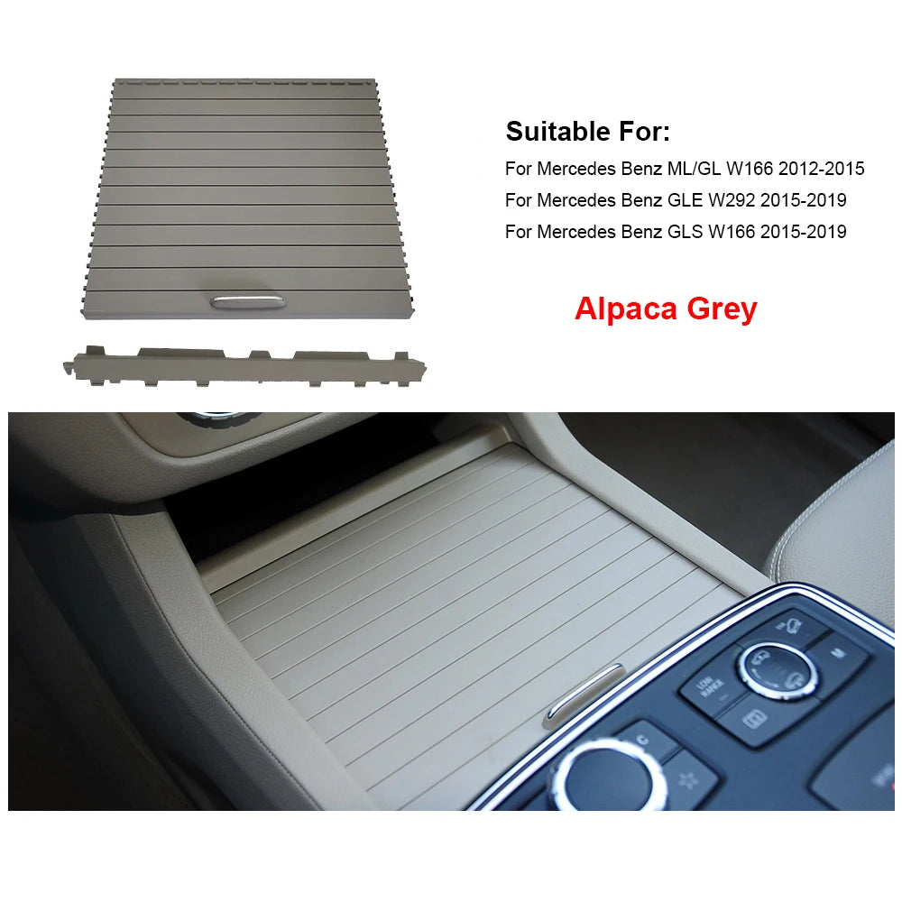 Center Console Shutters Cup Holder Slide Roller Blind Cover For Mercedes Benz ML GL GLE GLS Class W166 W292 16668058029051